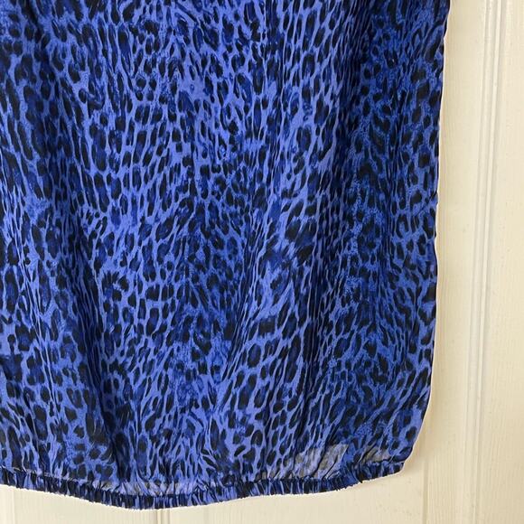 Charlotte Russe Cap Sleeve Sequined Leopard Top Blue Small - Picture 7 of 7